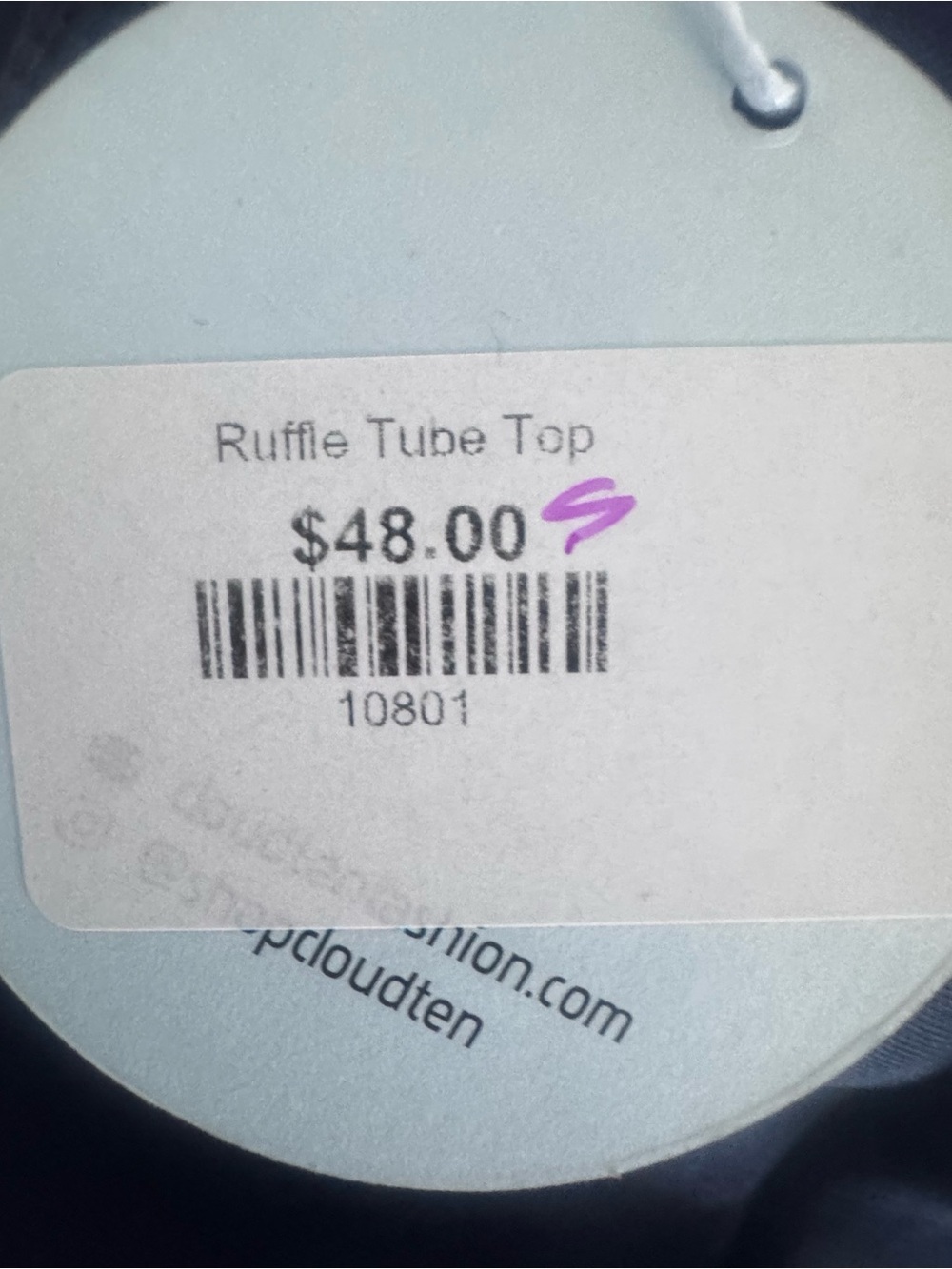 NWT Cloud Ten Navy Satin Ruffle Strapless Tube Crop Top Women’s S $48 - Picture 10 of 10